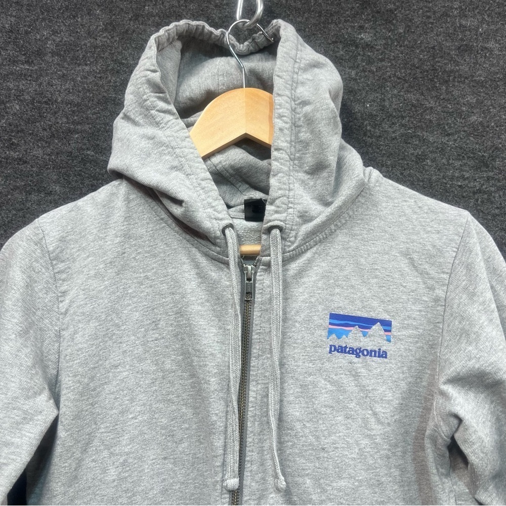 Patagonia Women's Organic Cotton Hooded Jacket Light Grey Size S Full Zip - Picture 3 of 14